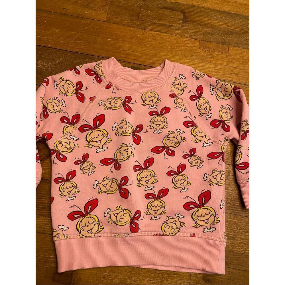 Hanna Andersson 3T Dr. Seuss Cindy Lou Grinch Christmas sweater toddler pink - Picture 2 of 6
